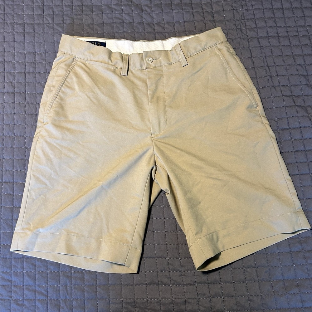 Polo Ralph Lauren Shorts Mens 30 Khaki Classic Fit 9" Chino Flat Front Golf